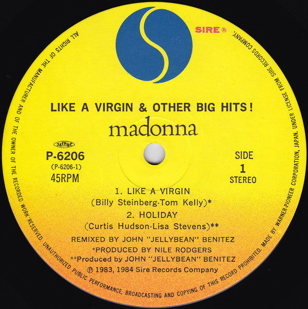 Madonna : Like A Virgin & Other Big Hits! (12", MiniAlbum, Comp)
