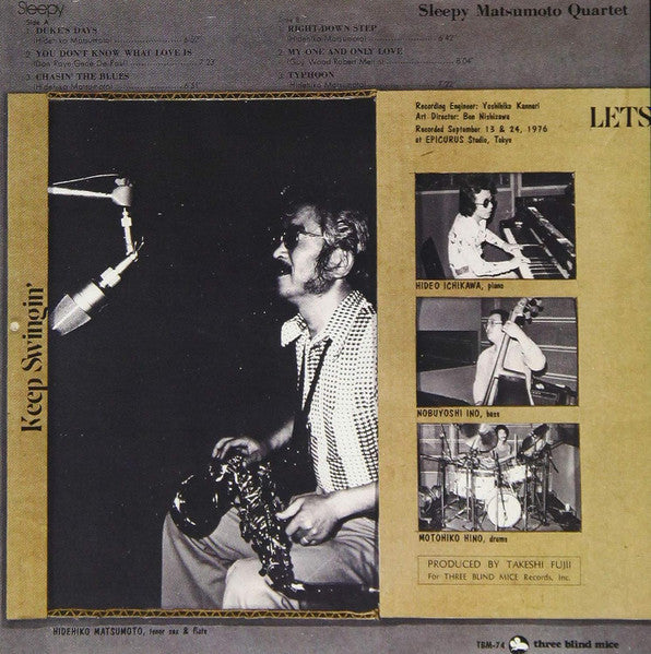 Hidehiko Matsumoto Quartet : Sleepy (CD, Album, RE)