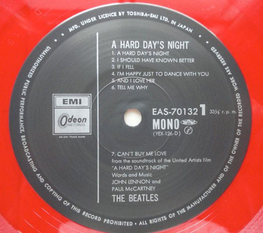 The Beatles : A Hard Day's Night (LP, Album, Mono, RE, Red)