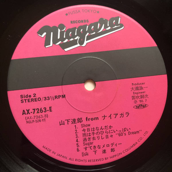山下達郎* : Tatsuro Yamashita From Niagara = 山下達郎 From ナイアガラ  (LP, Comp, Mono)